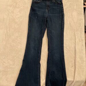 SO Blue High Rise Flare Wide Leg Denim Jeans Juniors Size 3 26"